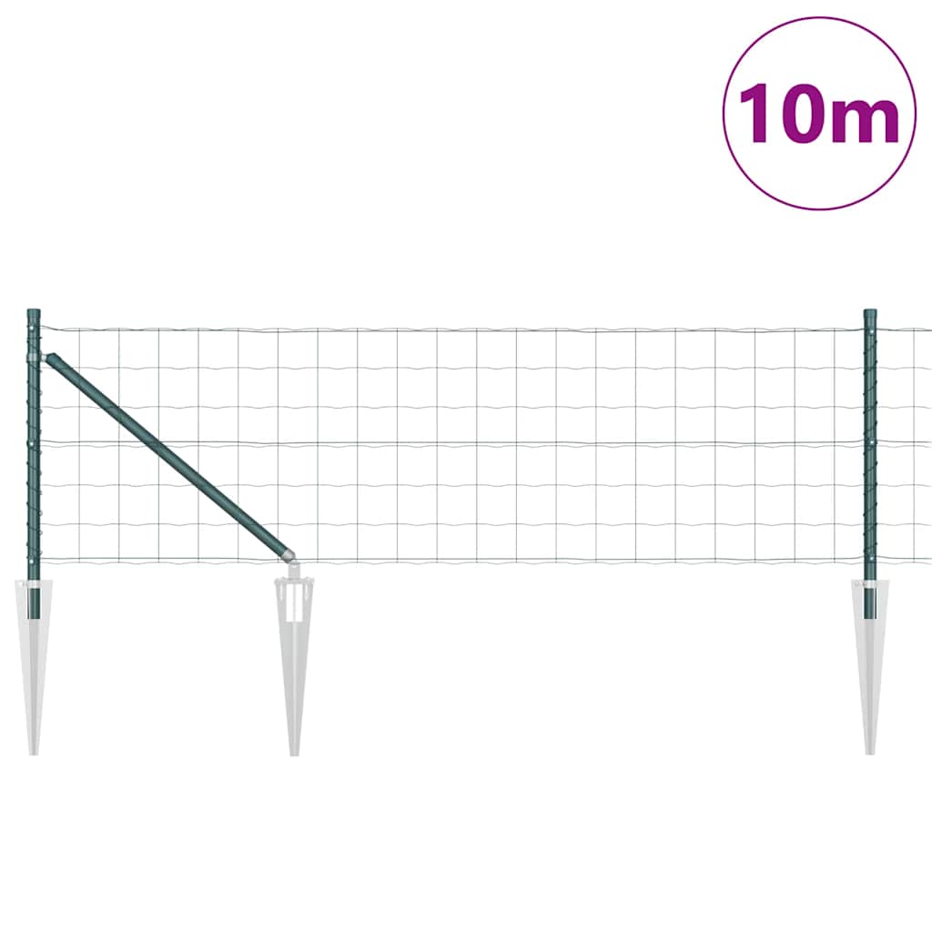 Zaun mit Pfosten Grün 0,4 x 10 m Stahl