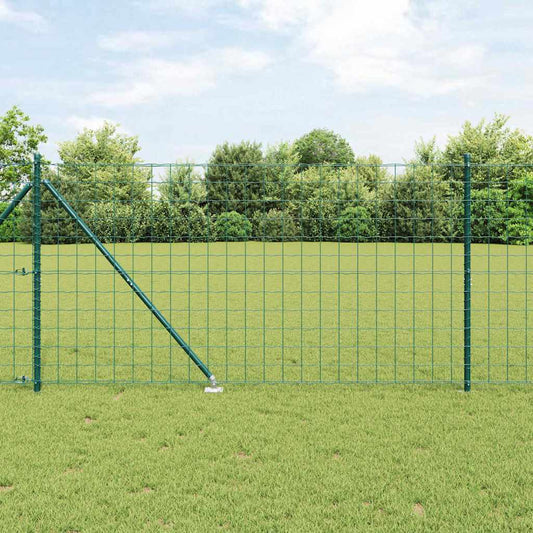 Zaun mit Pfosten Grün 1.4 x 10 m Stahl