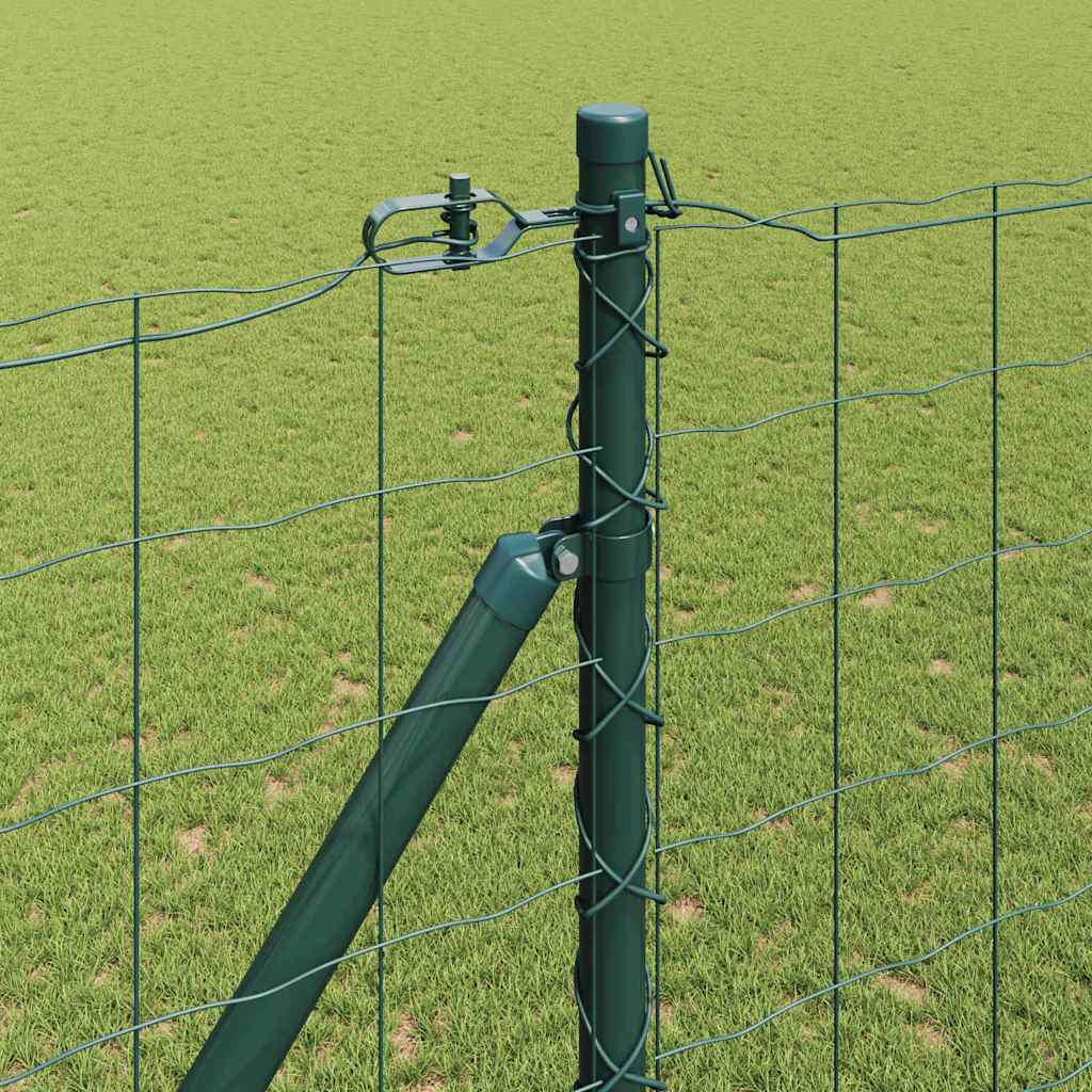 Zaun mit Pfosten Grün 1,5 x 10 m Stahl