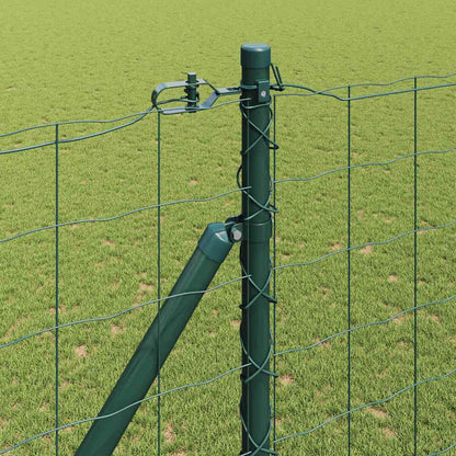 Zaun mit Pfosten Grün 1,5 x 10 m Stahl