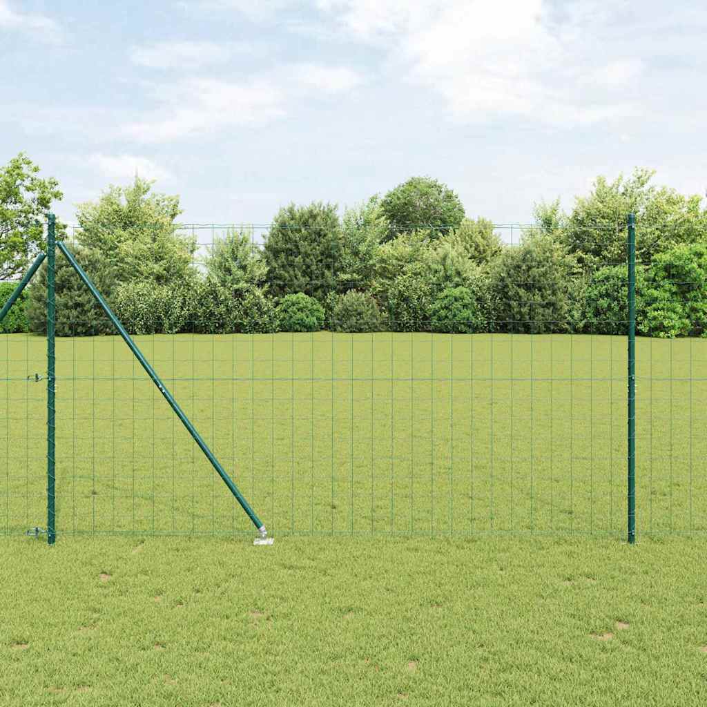 Zaun mit Pfosten Grün 1.5 x 10 m Stahl