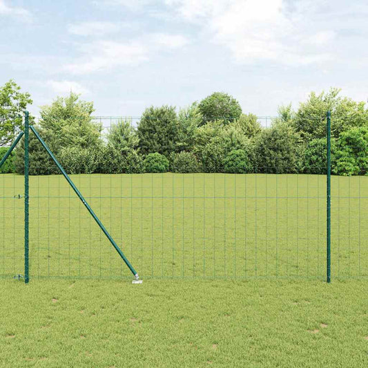 Zaun mit Pfosten Grün 1.5 x 10 m Stahl