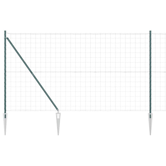 Zaun mit Pfosten Grün 1.6 x 10 m Stahl