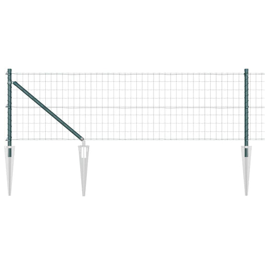 Zaun mit Pfosten Grün 0.8 x 25 m Stahl