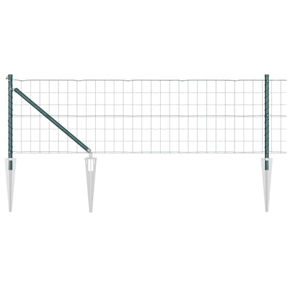 Zaun mit Pfosten Grün 0,6 x 25 m Stahl
