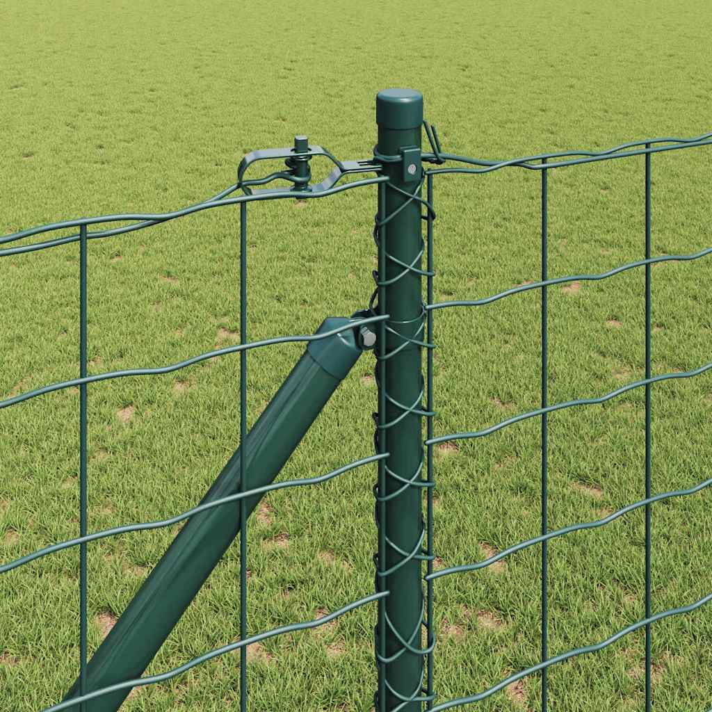 Zaun mit Pfosten Grün 1 x 25 m Stahl