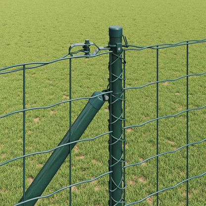 Zaun mit Pfosten Grün 1 x 25 m Stahl