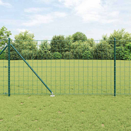 Zaun mit Pfosten Grün 1 x 25 m Stahl