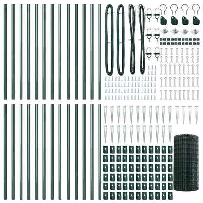 Zaun mit Pfosten Grün 0.6 x 50 m Stahl