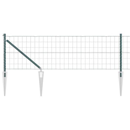 Zaun mit Pfosten Grün 0.6 x 50 m Stahl