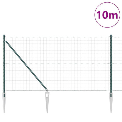 Zaun mit Pfosten Grün 1.2 x 10 m Stahl