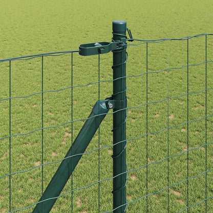 Zaun mit Pfosten Grün 1,6 x 10 m Stahl