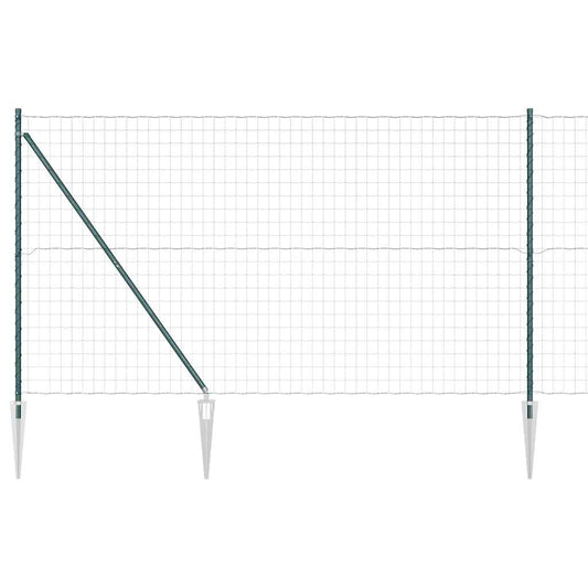Zaun mit Pfosten Grün 1.6 x 10 m Stahl