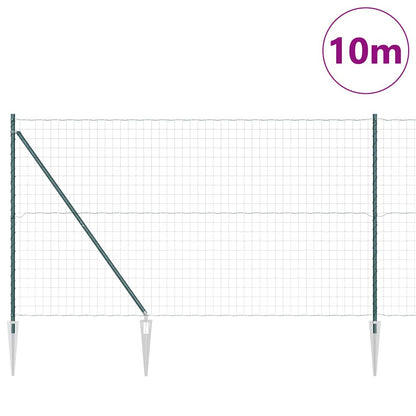 Zaun mit Pfosten Grün 1.6 x 10 m Stahl