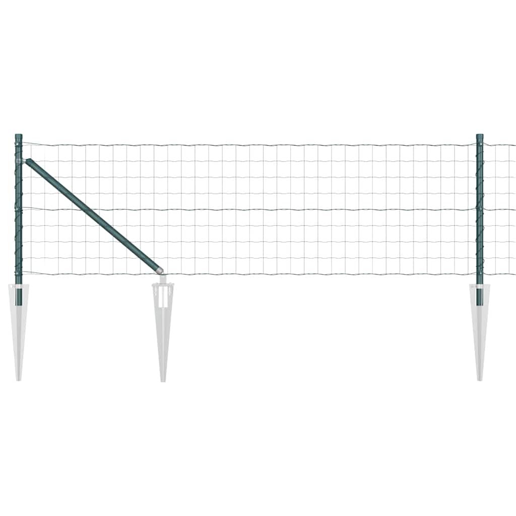 Zaun mit Pfosten Grün 0.8 x 25 m Stahl