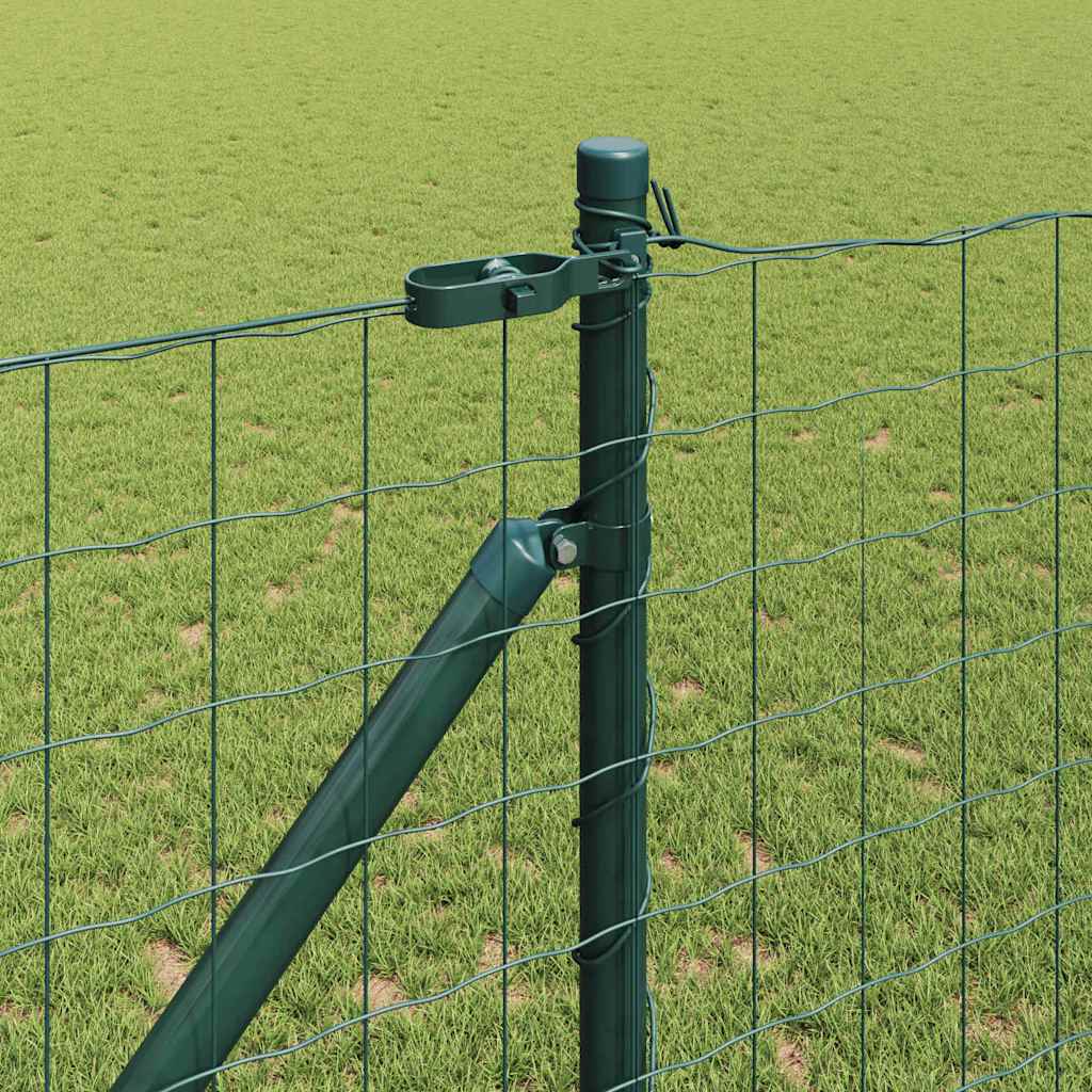 Zaun mit Pfosten Grün 1 x 25 m Stahl