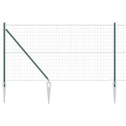 Zaun mit Pfosten Grün 1 x 25 m Stahl