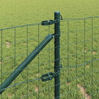 Zaun mit Pfosten Grün 0.4 x 50 m Stahl