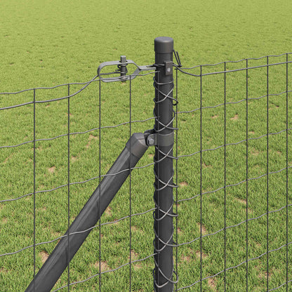Zaun mit Pfosten Grau 1,4 x 10 m Stahl