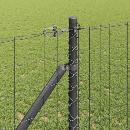 Zaun mit Pfosten Grau 1,2 x 10 m Stahl