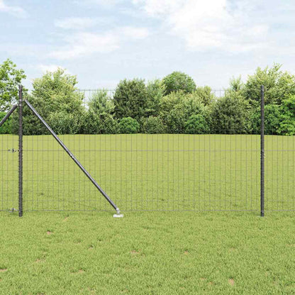 Zaun mit Pfosten Grau 1.2 x 10 m Stahl