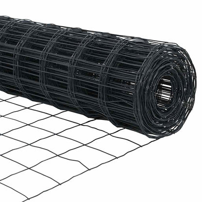 Zaun mit Pfosten Grau 1.2 x 10 m Stahl