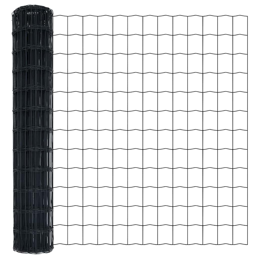 Zaun mit Pfosten Grau 1.2 x 10 m Stahl