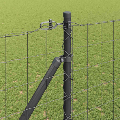 Zaun mit Pfosten Grau 1,6 x 10 m Stahl