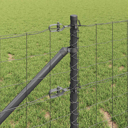 Zaun mit Pfosten Grau 0,4 x 10 m Stahl