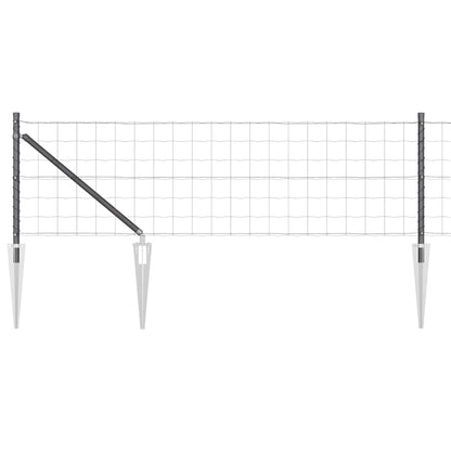 Zaun mit Pfosten Grau 0.8 x 10 m Stahl