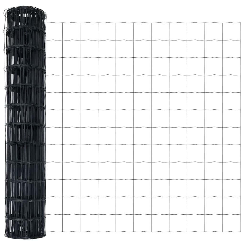 Zaun mit Pfosten Grau 1.2 x 10 m Stahl