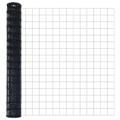 Zaun mit Pfosten Grau 1.5 x 10 m Stahl