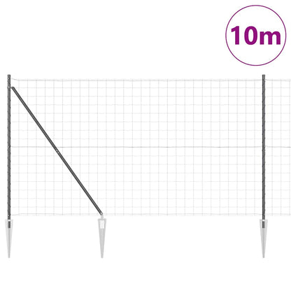 Zaun mit Pfosten Grau 1.5 x 10 m Stahl