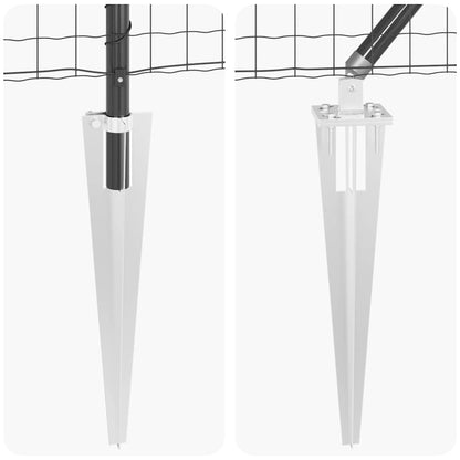 Zaun mit Pfosten Grau 0.8 x 25 m Stahl