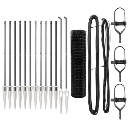 Zaun mit Pfosten Grau 1,2 x 25 m Stahl