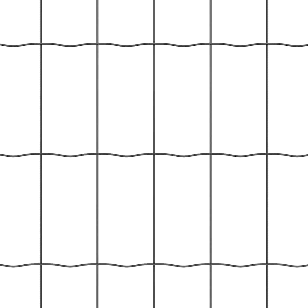 Zaun mit Pfosten Grau 0.8 x 25 m Stahl