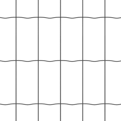 Zaun mit Pfosten Grau 0.8 x 25 m Stahl