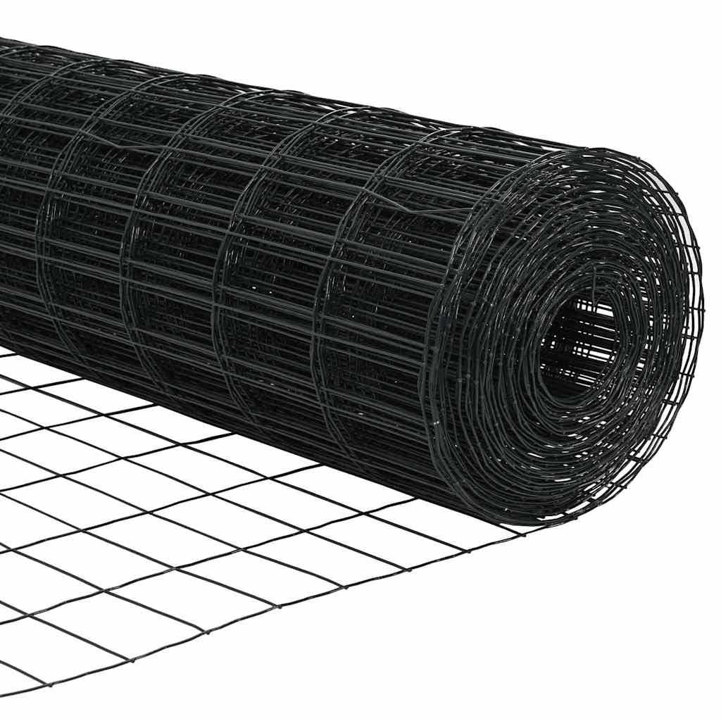 Zaun mit Pfosten Grau 0.8 x 25 m Stahl