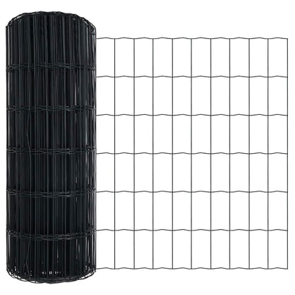 Zaun mit Pfosten Grau 0.8 x 25 m Stahl