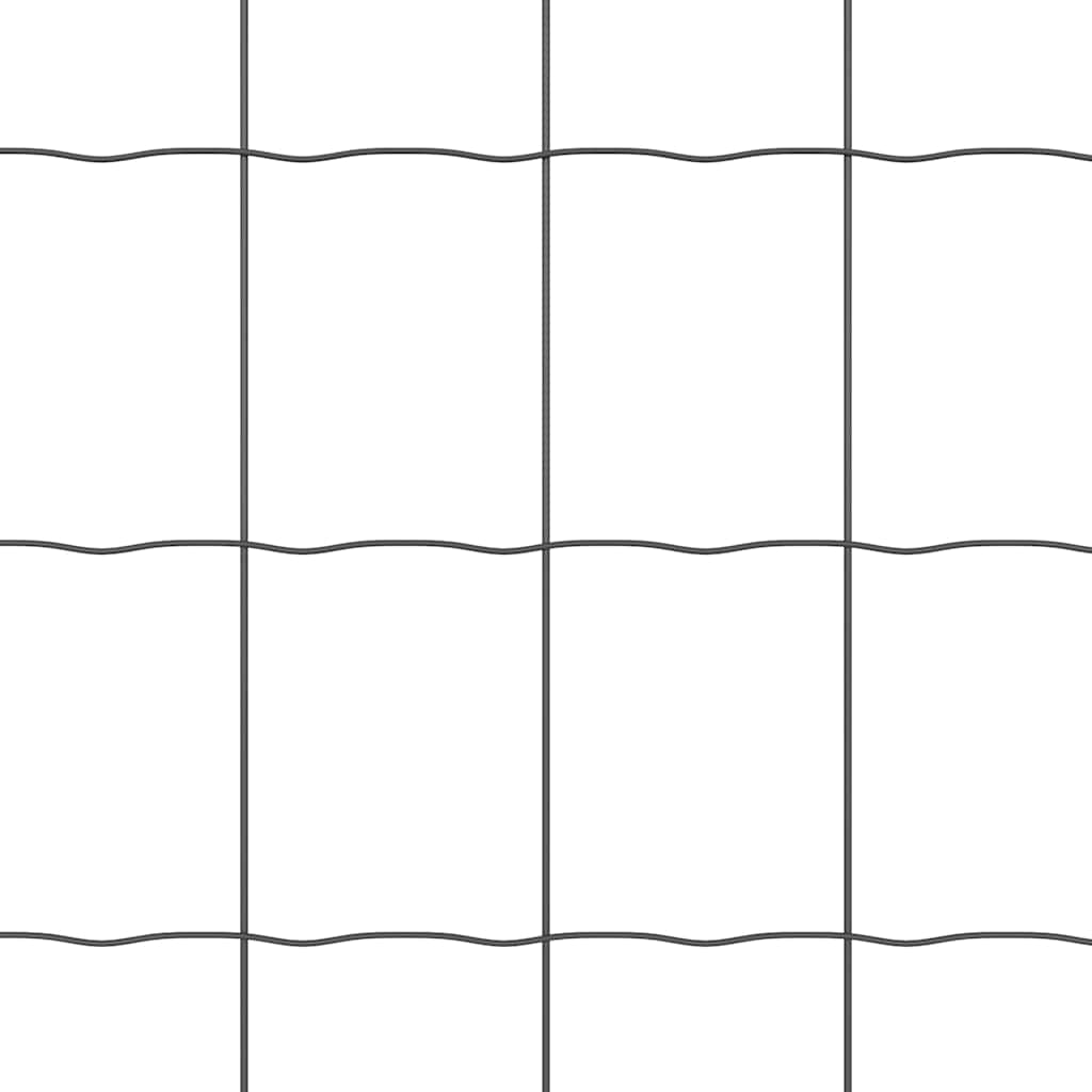 Zaun mit Pfosten Grau 0.8 x 25 m Stahl