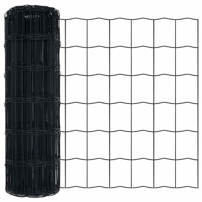 Zaun mit Pfosten Grau 0.8 x 25 m Stahl