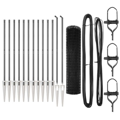 Zaun mit Pfosten Grau 1,2 x 25 m Stahl