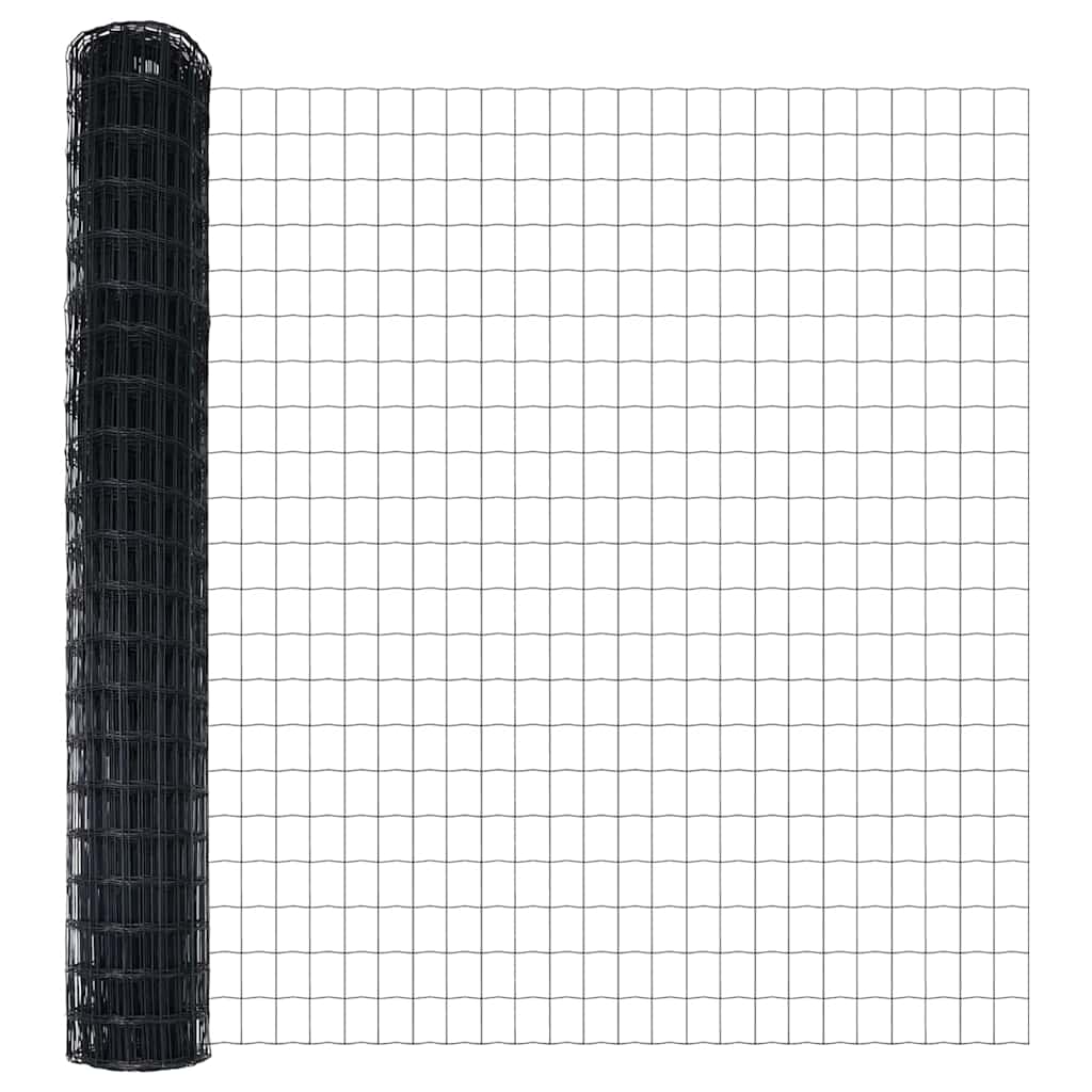 Zaun mit Pfosten Grau 1.5 x 10 m Stahl