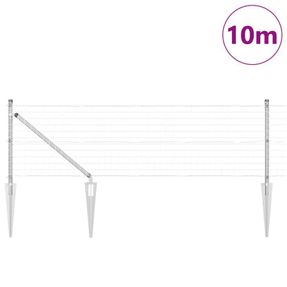 Zaun mit Pfosten Silber 0,4 x 10 m Stahl