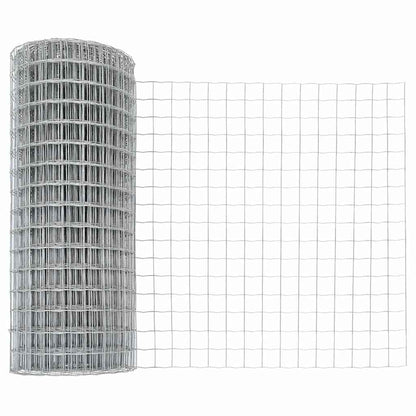 Zaun mit Pfosten Silber 1 x 10 m Stahl