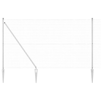 Zaun mit Pfosten Silber 1.5 x 10 m Stahl