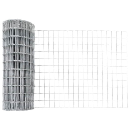 Zaun mit Pfosten Silber 0,4 x 10 m Stahl