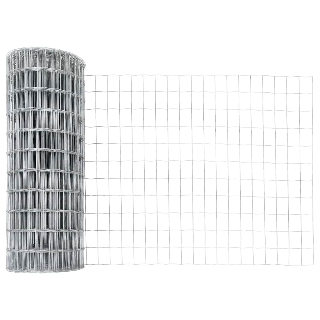 Zaun mit Pfosten Silber 0.8 x 10 m Stahl
