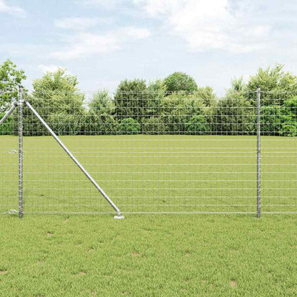 Zaun mit Pfosten Silber 1.4 x 10 m Stahl