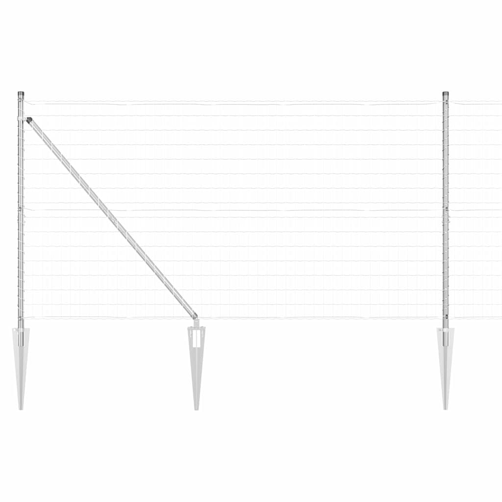Zaun mit Pfosten Silber 1.4 x 10 m Stahl